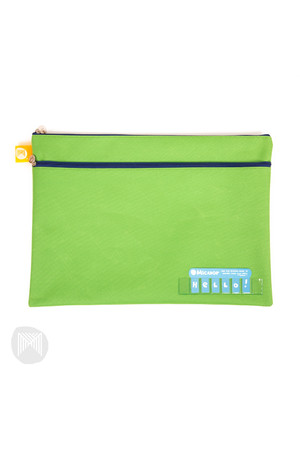 Micador Pencil Case - Twin Zip Name (375x264mm): Green