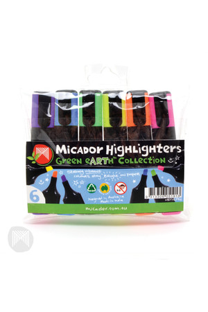 Micador Highlighters - Eco Wallet: Assorted (Pack of 6)