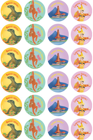 Indonesian - Language Merit Stickers (Pack of 96)