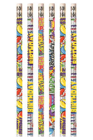 Happy Birthday Glitz Pencils - Pack of 10