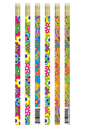 Hearts and Flowers Pencils - Pack of 10