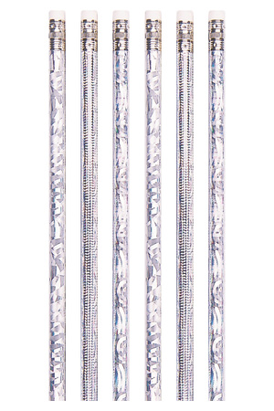 Silver Glitz Pencils - Pack of 10