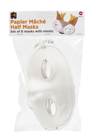 Paper Mache - Half Masks (Set of 6)