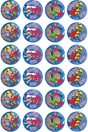 Super Kid (Girl) Merit Stickers (Previous Design)