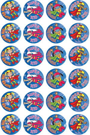 Super Kid (Girl) Merit Stickers (Previous Design)