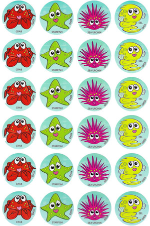 Reef Creatures Merit Stickers (Previous Design)