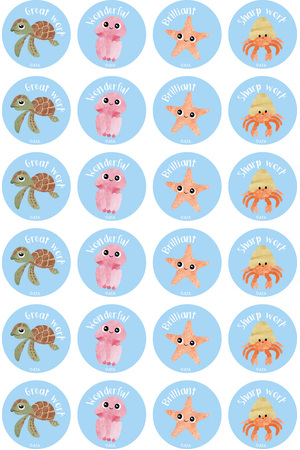 Reef Creatures - Merit Stickers (Pack of 96)
