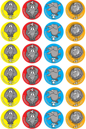 Enormous Effort Elephant Merit Stickers (Previous Design)