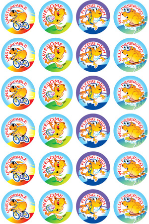 Active Guinea Pigs Merit Stickers