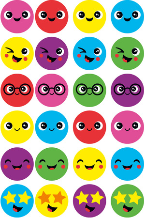 Multi Smiles Merit Stickers