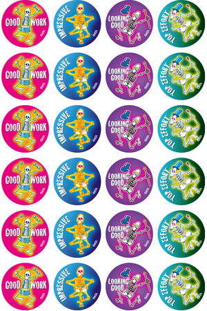Skeleton Merit Stickers