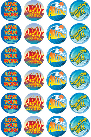 Water Words Merit Stickers