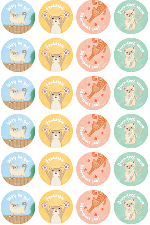 Happy Cats - Merit Stickers (Pack of 96)