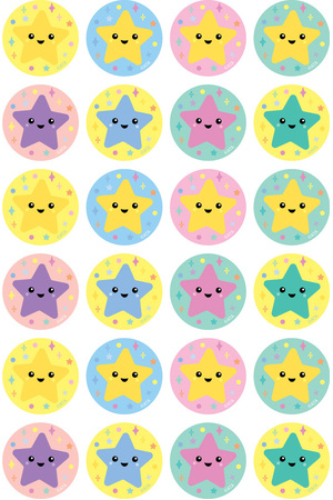 Happy Stars (Multicolour) - Merit Stickers (Pack of 96)