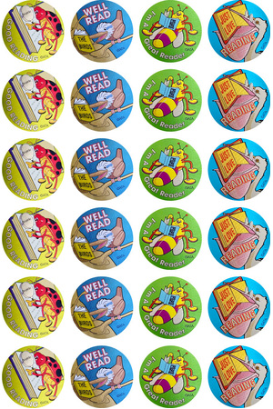 Bugs & Birds Reading Metallic Stickers