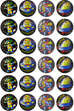 Alien Invaders Metallic Stickers (Previous Design)
