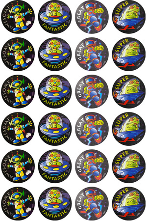 Alien Invaders Metallic Stickers (Previous Design)