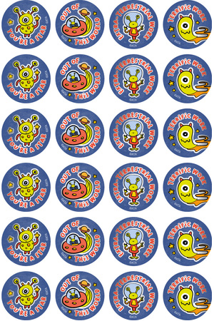 Alien Invaders - Metallic Merit Stickers (Pack of 96)