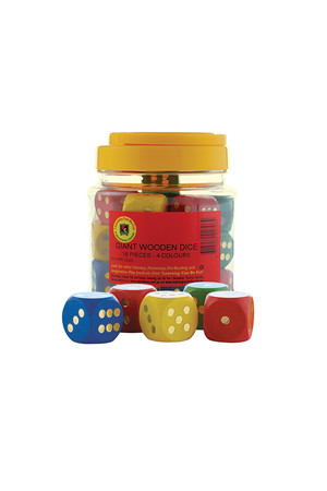 Giant Wooden Dice - Jar of 16