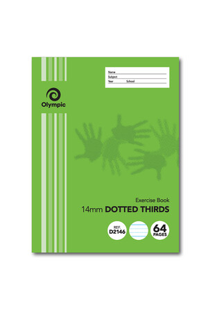 Olympic Exercise Book Stripe: 64pg 14mm Dotted-Thirds (Pack of 20)