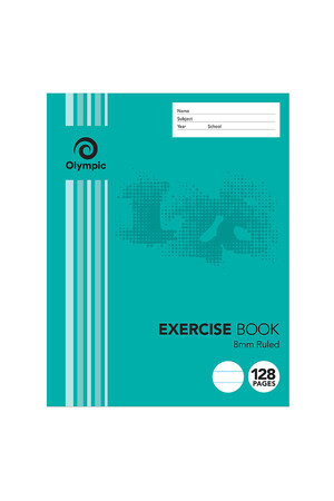 Olympic Exercise Book - 225x175mm 8mm Ruled: 128pg (Pack of 10)