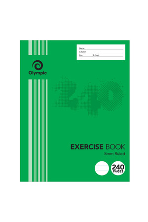 Olympic Exercise Book - 225x175mm 8mm Ruled: 240pg (Single)