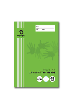 Olympic Exercise Book - A4 24mm Dotted-Thirds (D244I): 48pg (Single)