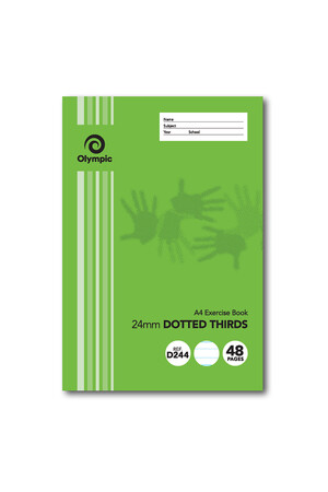 Olympic Exercise Book - A4 24mm Dotted-Thirds (D244I): 48pg (Pack of 20)