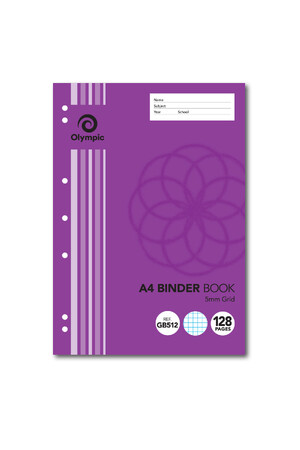 Olympic Binder Book - A4 5mm Grid 128pg (Single)