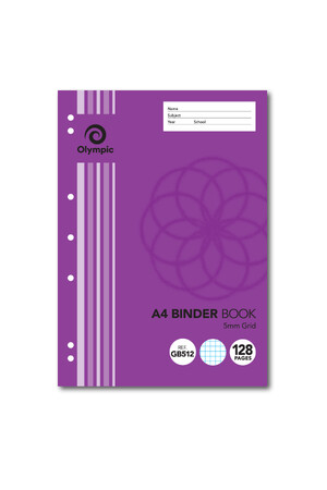 Olympic Binder Book - A4 5mm Grid 128pg (Pack of 10)