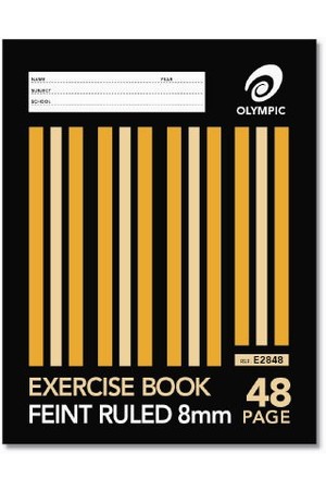 Olympic Exercise Book (225x175mm) - 8mm Ruled: 48 Pages (Pack of 20)
