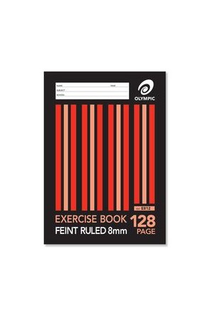 Olympic Exercise Book (A4) - 8mm Ruled: 128 Pages (Pack of 10)