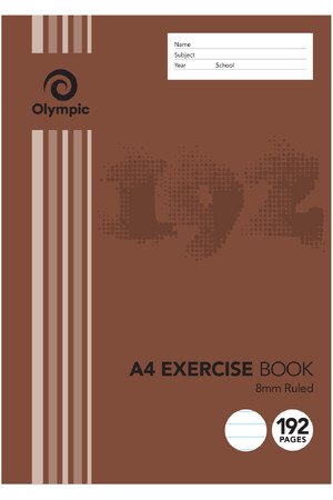 Olympic Exercise Book (A4) - 8mm Ruled: 192 Pages (Single)