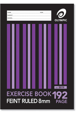 Olympic Exercise Book (A4) - 8mm Ruled: 192 Pages (Pack of 10)