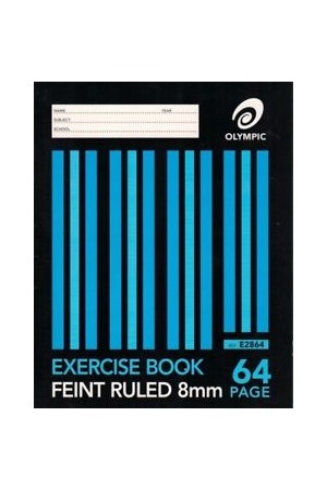 Olympic Exercise Book (225X175mm) - 8mm Ruled: 64 Pages (Pack of 20)