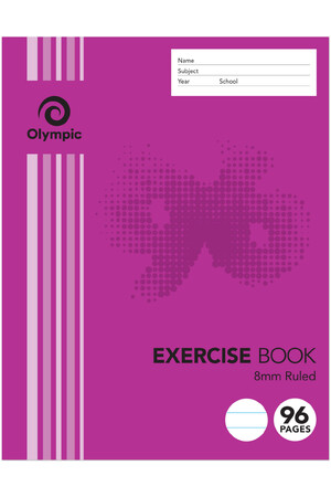 Olympic Exercise Book (225x175mm) - 8mm Ruled: 96 Pages (Single)