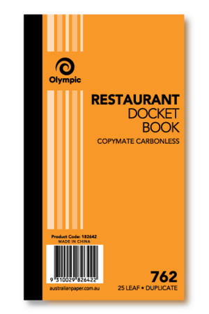 Restaurant Docket Book No. 762