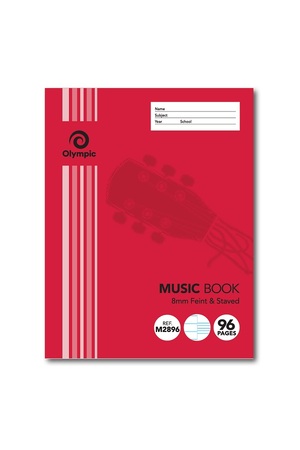 Olympic Music Book - 8mm Stave: 96 Pages (Pack of 10)