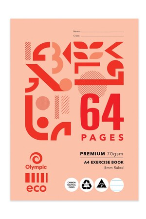 Olympic Eco Exercise Book A4 - 8mm Ruled: 64PG