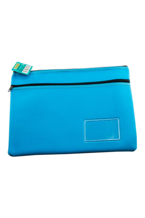 Osmer Pencil Case - Neoprene 2-Zip (35x26): Light Blue