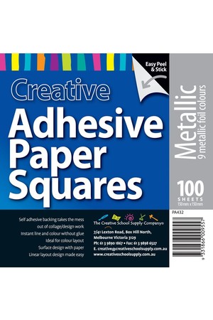 Adhesive Paper Squares - Metallic (Pack of 100)
