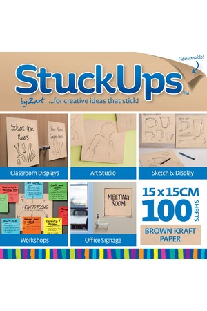Stuck-Ups by Zart - 15 x 15cm: Brown Kraft (Pack of 100)