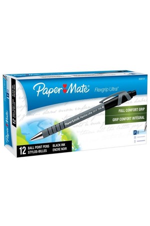 Papermate Pen Ballpoint - Flexgrip Ultra (Retractable): Fine Black (Box of 12)