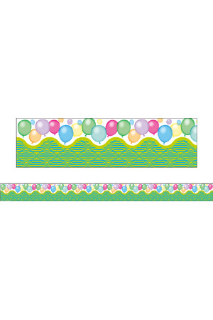 Balloons Pop Apart Border: Self Adhesive Repositional