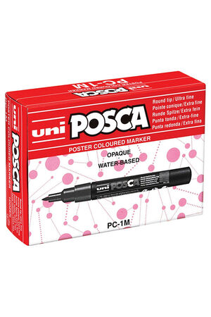 Posca Water-Based Paint Markers: 0.7mm Bullet Tip - Assorted Colours (Pack of 12)