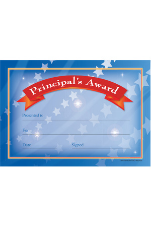 Principal Banner Card Certificate - Pack of 20
