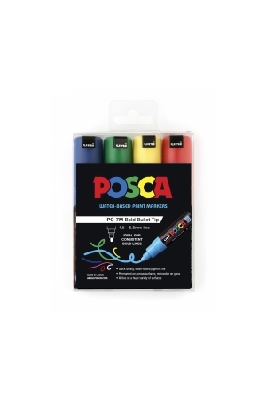 Posca Water-Based Paint Markers: 4.5mm Tip - Assorted (Pack of 4)