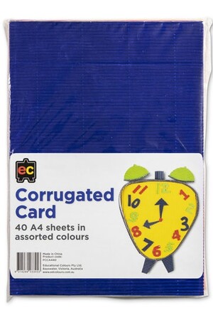 Corrugated Card (A4) - Assorted Colours: Pack of 40