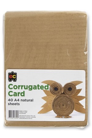 Corrugated Card (A4) - Natural Colours: Pack of 40