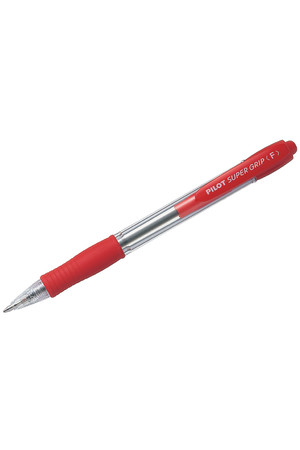 Pilot Pen - Ballpoint Super Grip BPGP-10R Retractable: Fine Red (Box of 12)